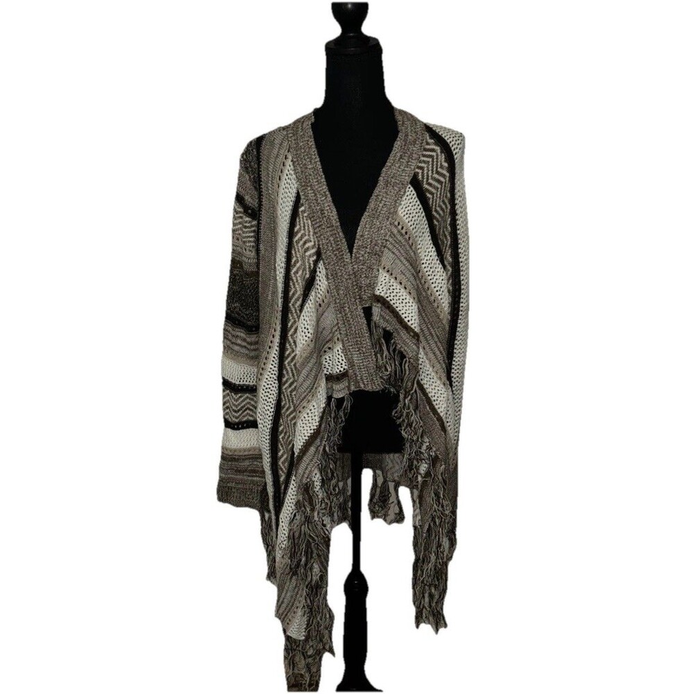 Absolutely Famous Medium Multicolored Open Striped Shawl